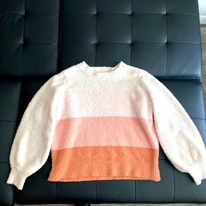 Lauren Conrad Fuzzy Chunky Sweater with Balloon Sleeves.